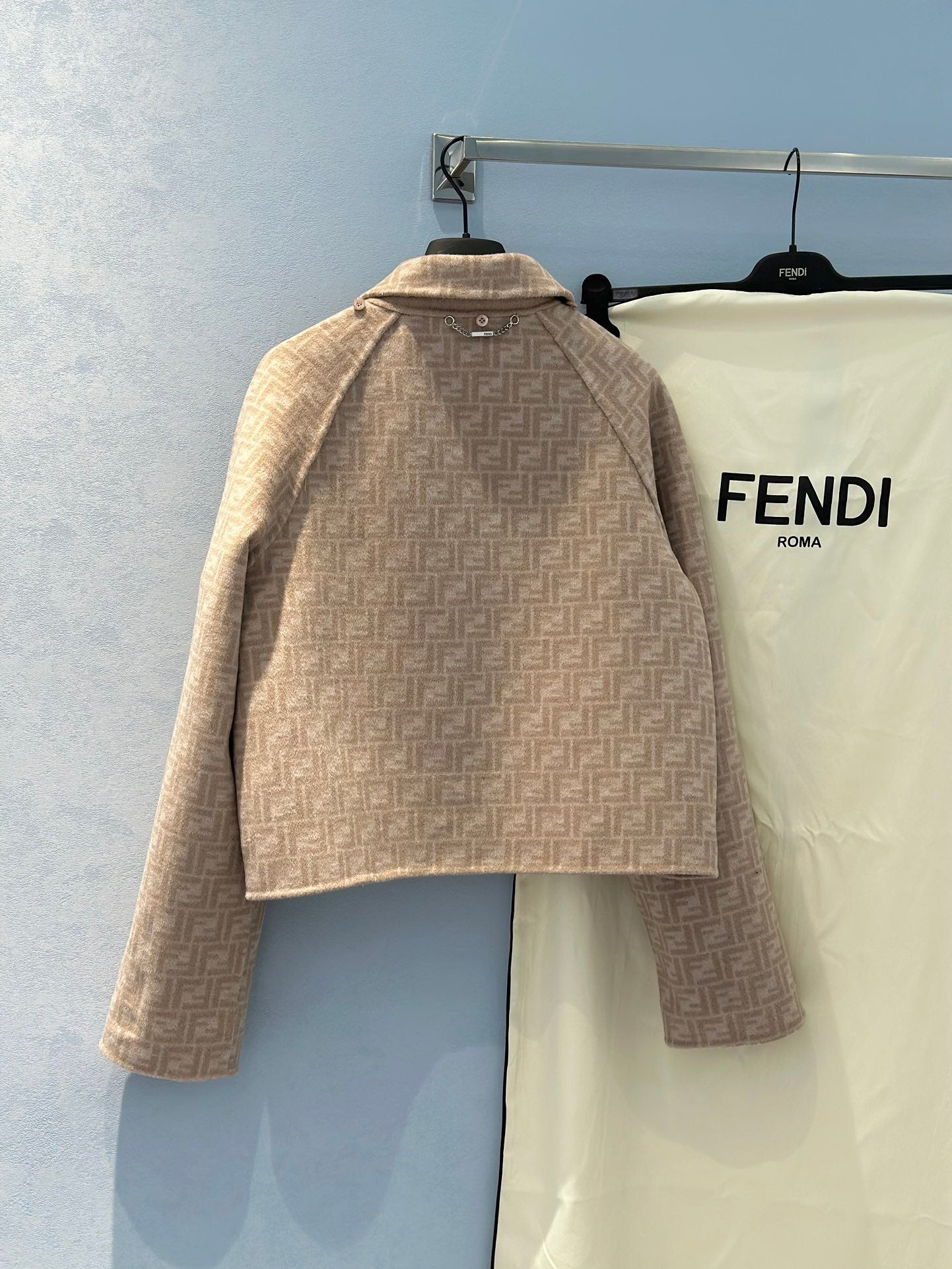 Monograph Reversible Wool Cropped Coat - FENDI