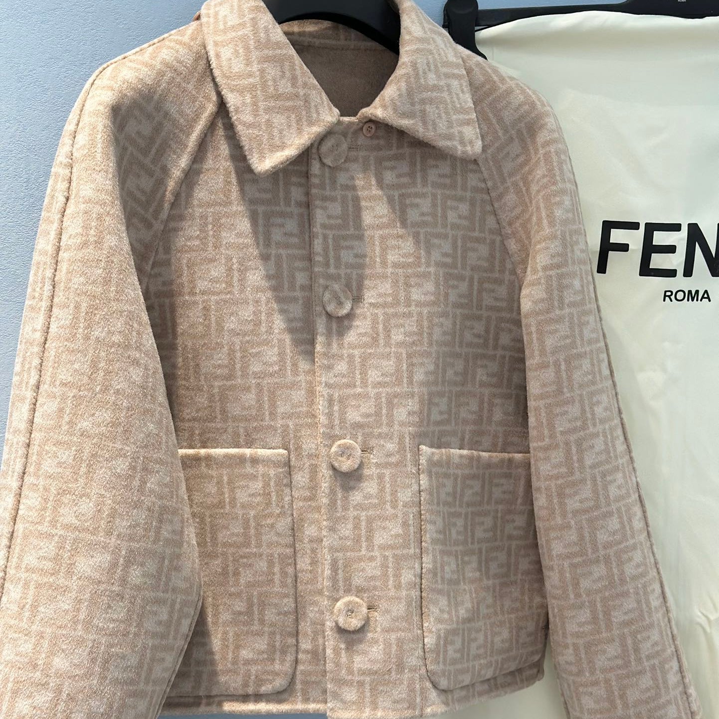 Monograph Reversible Wool Cropped Coat - FENDI