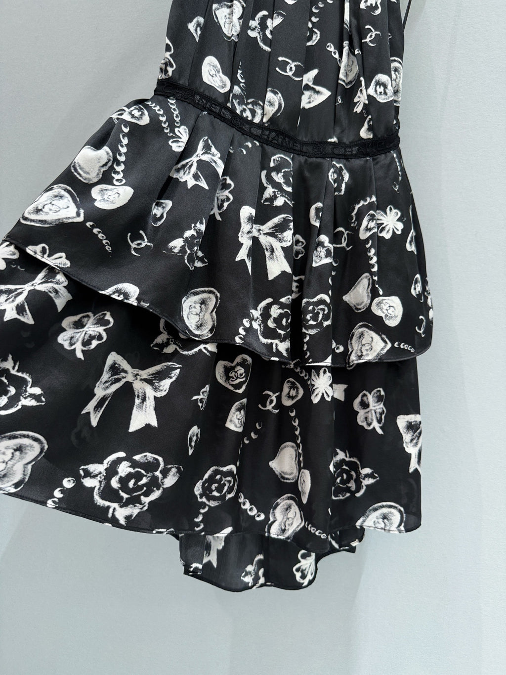 Double C Printed Lace Halter Neck Dress - CHANEL