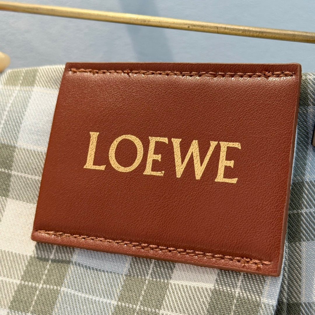 One-Piece Skirt with Checkered Leather Patches - LOEWE