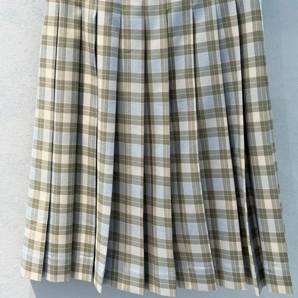 One-Piece Skirt with Checkered Leather Patches - LOEWE