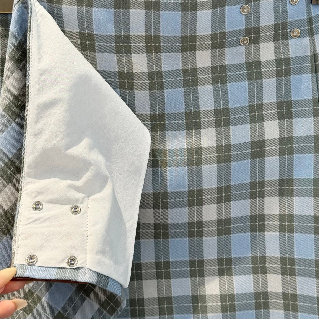 One-Piece Skirt with Checkered Leather Patches - LOEWE