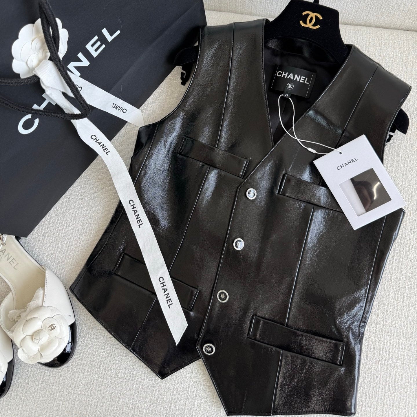 Handcrafted Genuine Sheepskin Vest - CHANEL