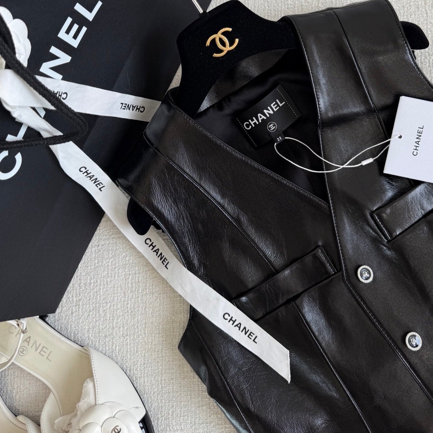 Handcrafted Genuine Sheepskin Vest - CHANEL