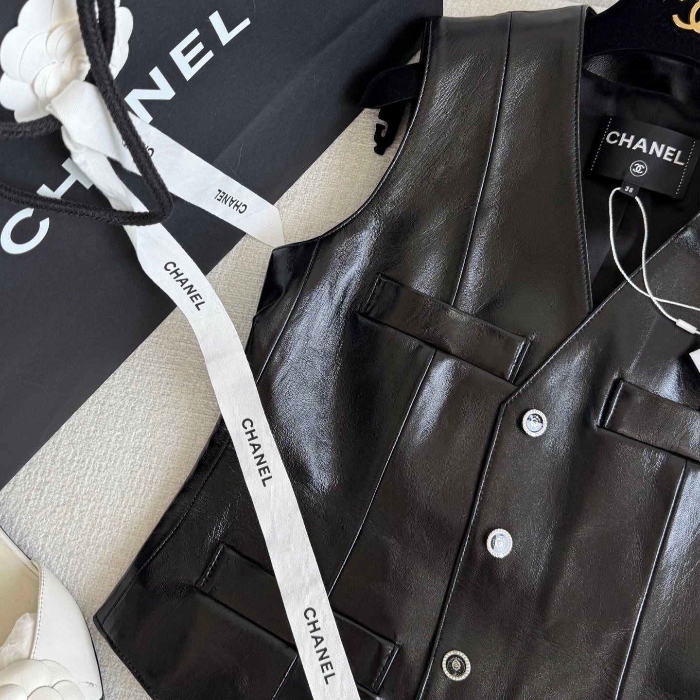 Handcrafted Genuine Sheepskin Vest - CHANEL