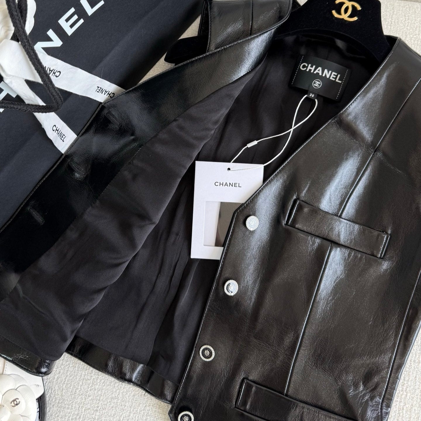 Handcrafted Genuine Sheepskin Vest - CHANEL